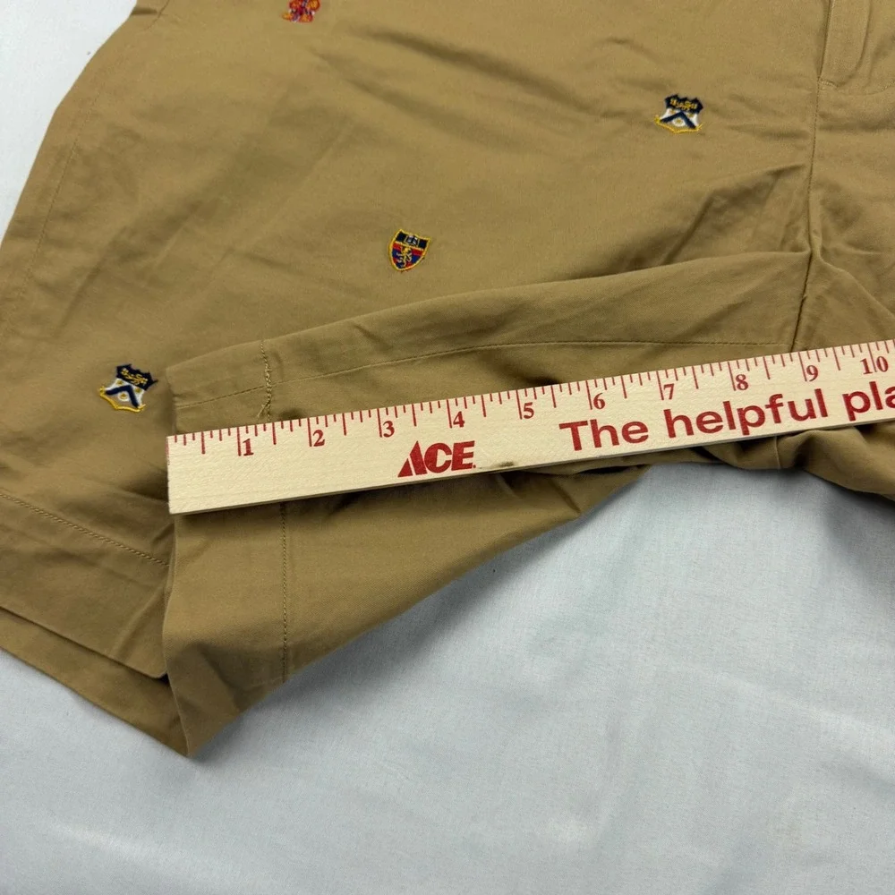 Polo Ralph Lauren Shorts Mens 38 Tan Embroidered Crest Stretch Classic Fit Chino